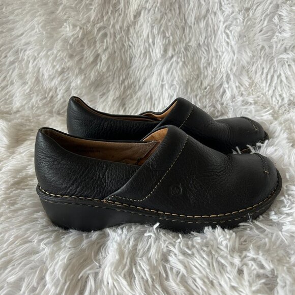 Born Leather Mules Womens Size 39 Black Leather Comfort Slip On - Picture 3 of 7
